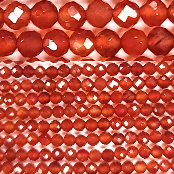 CARNELIAN 03MM FACETED ROUND